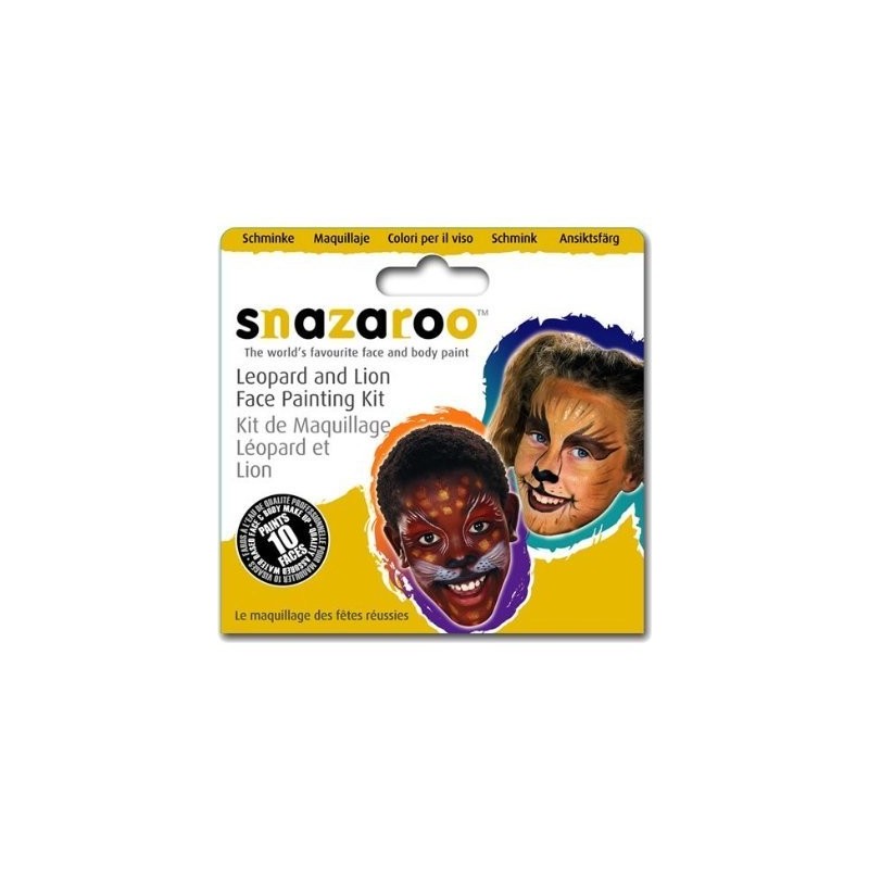 Kit de pintura facial Snazaroo para diez caras - Leopardo y León