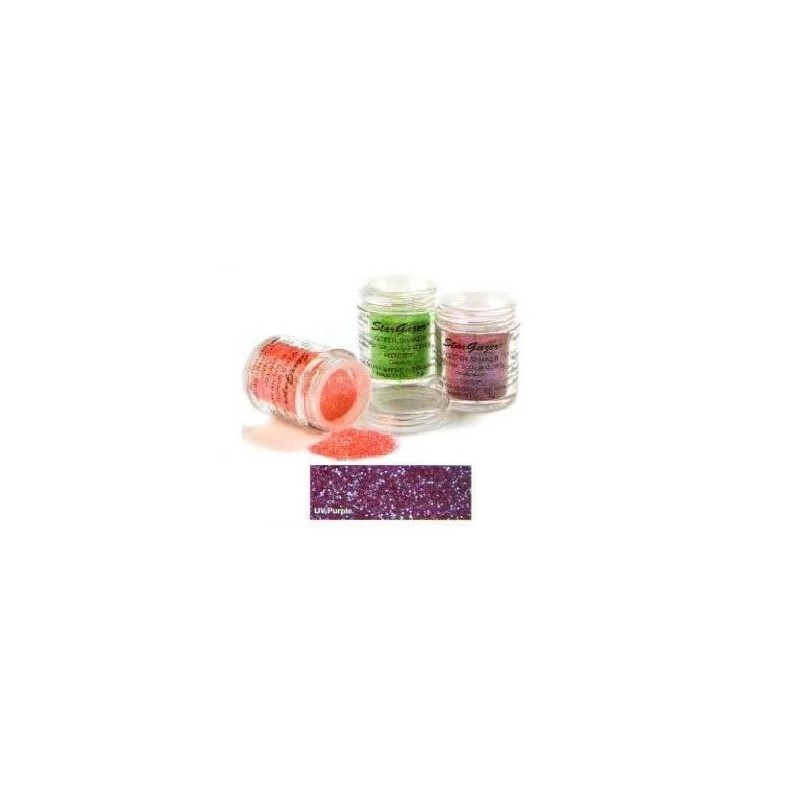 Shaker con glitter viola neon reattivo ai raggi UV Stargazer