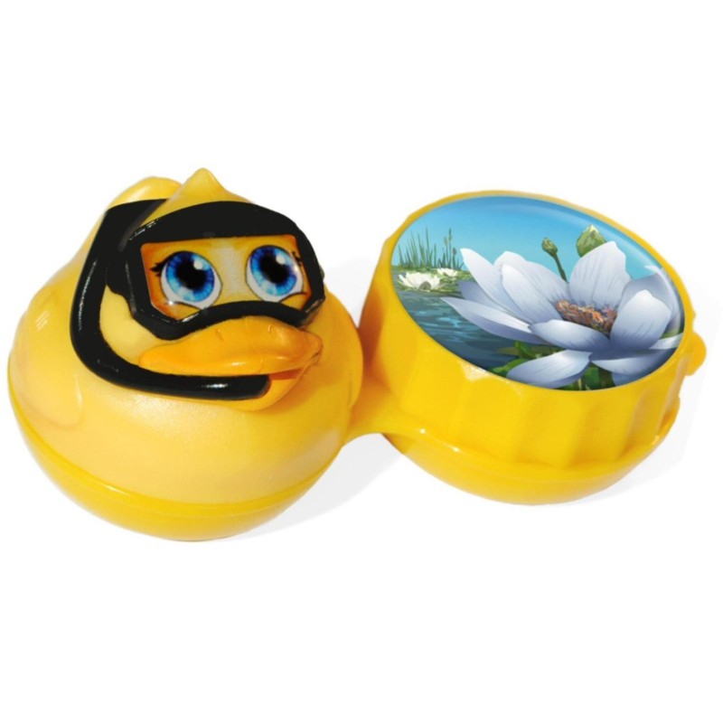 Estuche de remojo para almacenamiento de lentes de contacto 3D Funky Duck