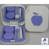 Kit da viaggio per lenti a contatto dal design viola Apple con specchio