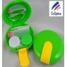 Kit de viaje ideal para estuche de espejo para lentes de contacto redondo verde