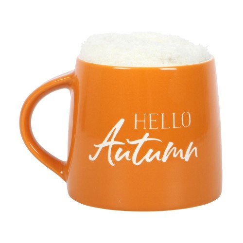 Conjunto de taza y calcetines Hello Autumn