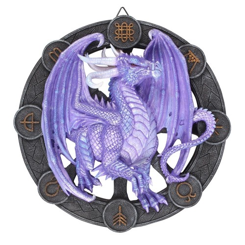 Placa de pared de resina con dragón Samhain de Anne Stokes