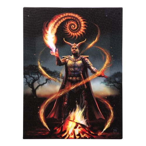 Placa de lienzo Mago del elemento fuego de 19x25 cm de Anne Stokes