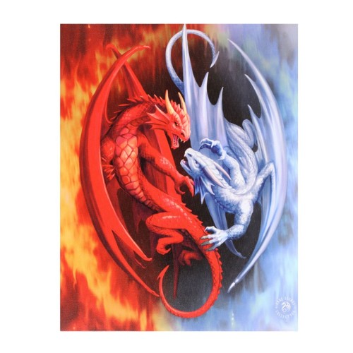 Placa de lienzo Fuego y Hielo 19x25 cm de Anne Stokes