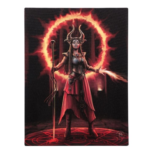 Placa de lienzo Hechicera Elemento Fuego de 19x25 cm de Anne Stokes