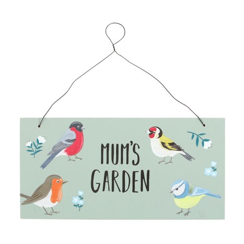 Mum's Garden Schild mit britischen Gartenvögeln