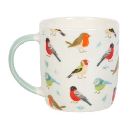 Taza de cerámica con pájaros del jardín británico