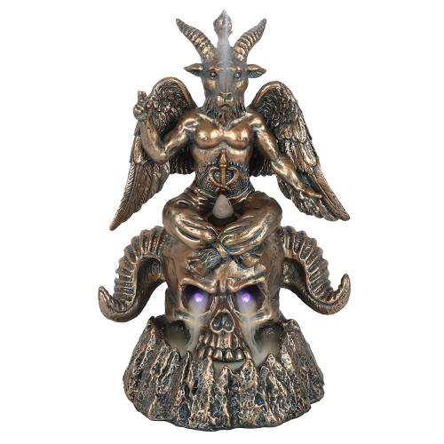 Quemador de incienso de reflujo LED Baphomet dorado