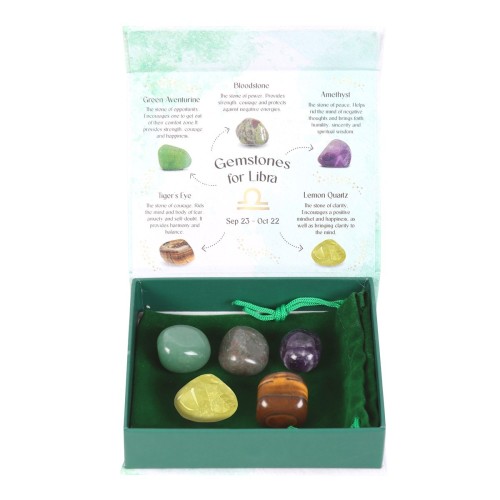 Juego de piedras de cristal Libra