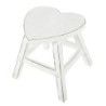 White Shabby Heart Stool