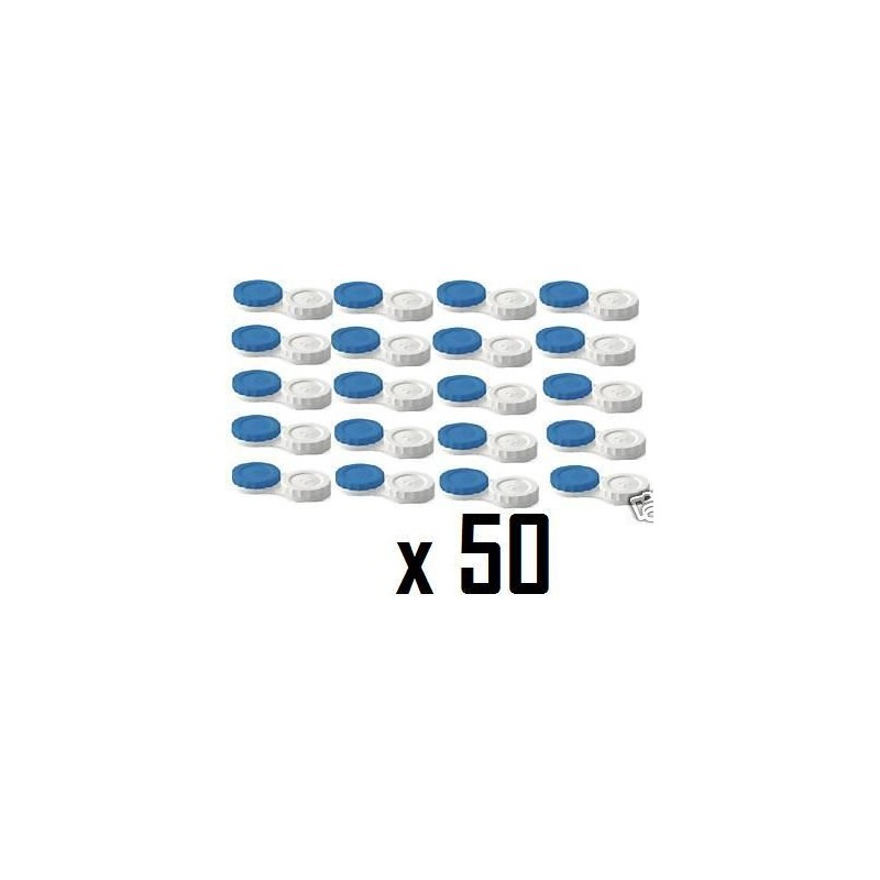 50 X étuis de rangement pour lentilles de contact bleu et blanc standard