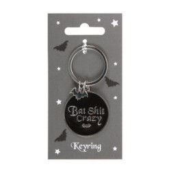 Round Bat Shit Crazy Keyring