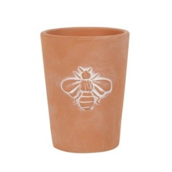 Maceta pequeña de terracota con motivo de abeja única