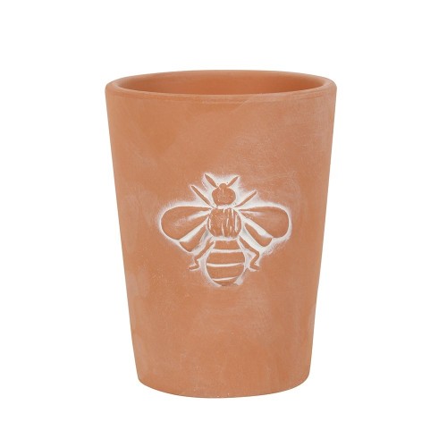 Maceta pequeña de terracota con motivo de abeja única