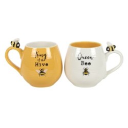 Juego de tazas para parejas Bee Happy King y Queen