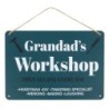 Grandad's Workshop Green Metal Hanging Sign