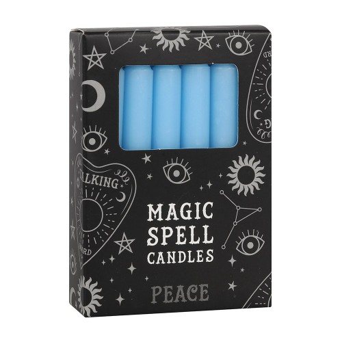 Juego de 12 velas de hechizo 'Paz' de color azul claro