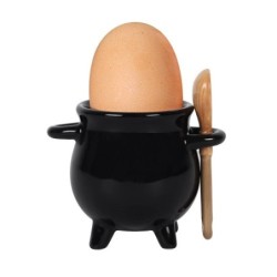 Cauldron Egg Cup with Broom...