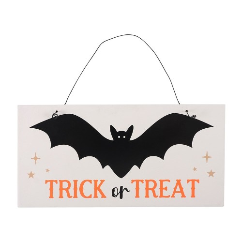 Trick or Treat Bat Hanging Sign