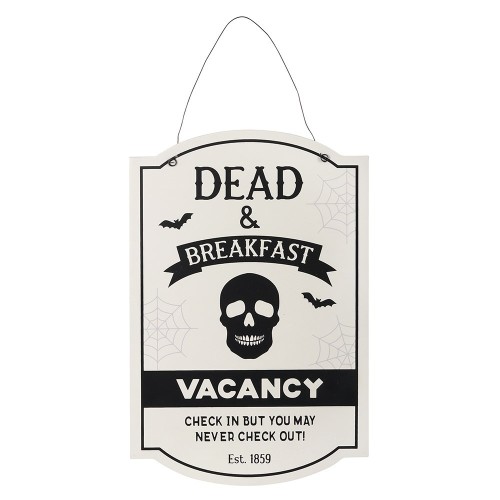 30 cm großes Hängeschild „Dead and Breakfast“.