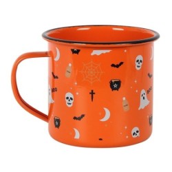 Taza esmaltada con estampado de Halloween