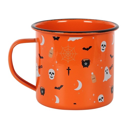 Emaille-Tasse mit Halloween-Aufdruck