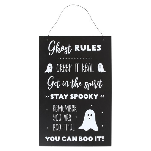 30 cm großes Ghost Rules-Hängeschild