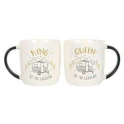 Juego de tazas para caravana de parejas King y Queen