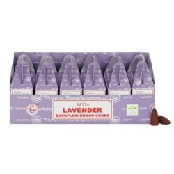 Set mit 6 Päckchen Satya-Lavendel-Backflow-Dhoop-Kegeln