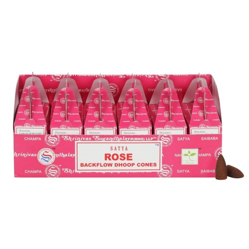 Set mit 6 Packungen Satya Rose Backflow Dhoop Cones