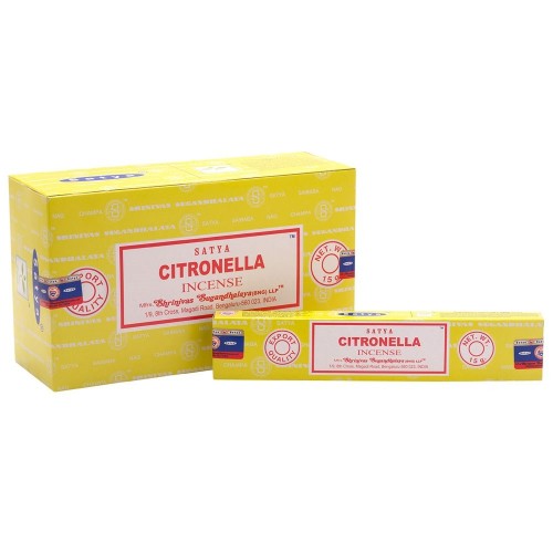 Set mit 12 Päckchen Citronella-Räucherstäbchen von Satya