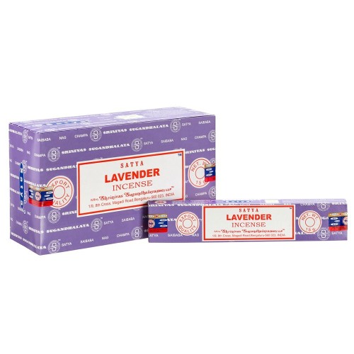 Set mit 12 Päckchen Lavendel-Räucherstäbchen von Satya