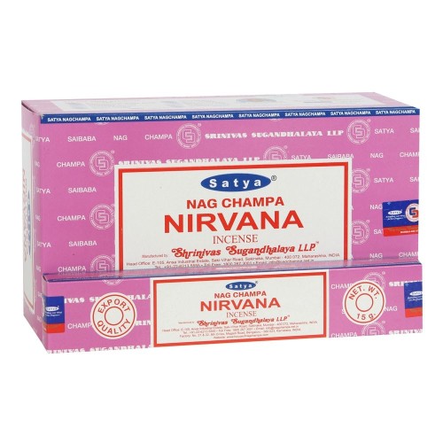 12 Packungen Nirvana Räucherstäbchen von Satya