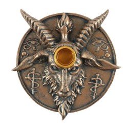 Weihrauch- und Kerzenhalter mit Baphomet-Kopf