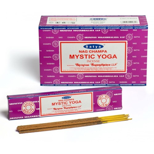 12 Packungen Mystic Yoga Räucherstäbchen von Satya