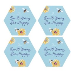 „Don't Worry Be Happy“-Untersetzer-Set