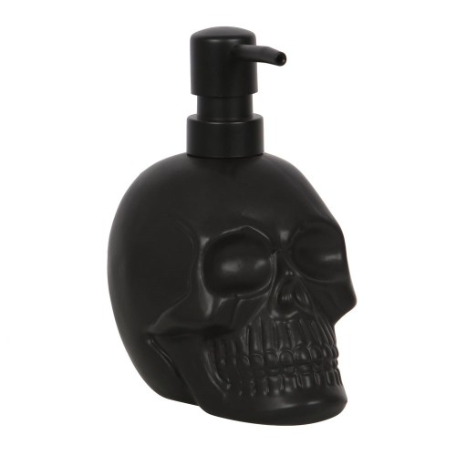 Dispensador de jabón de calavera negra