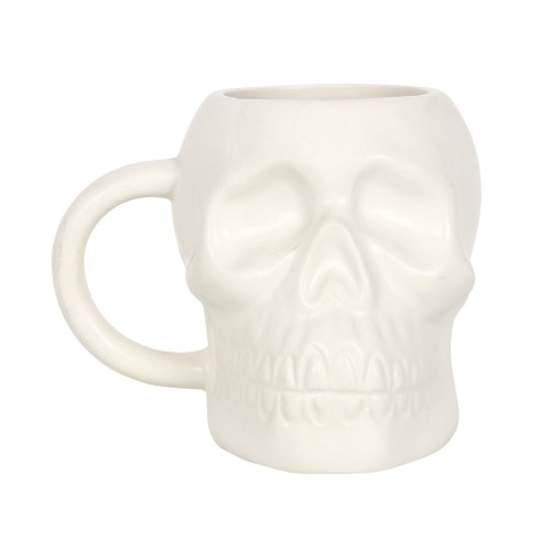 Taza Calavera Blanca Mate