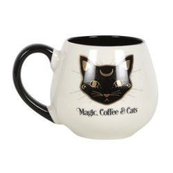 Taza Redonda Magia, Café y Gatos