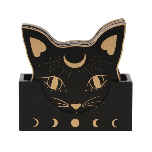 Juego de posavasos con cara de gato Mystic Mog