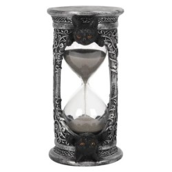 Temporizador de reloj de arena de gato negro de 17 cm