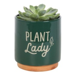 Dark Green Plant Lady Plant Pot