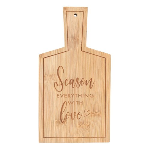 Season Everything with Love Servierbrett aus Bambus