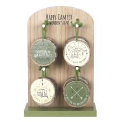 Set of 16 Happy Camper Wood...