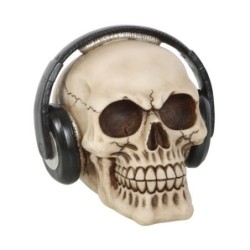 Skull Ornament with Headphones