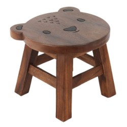 Taburete infantil de madera con osito de 26 cm