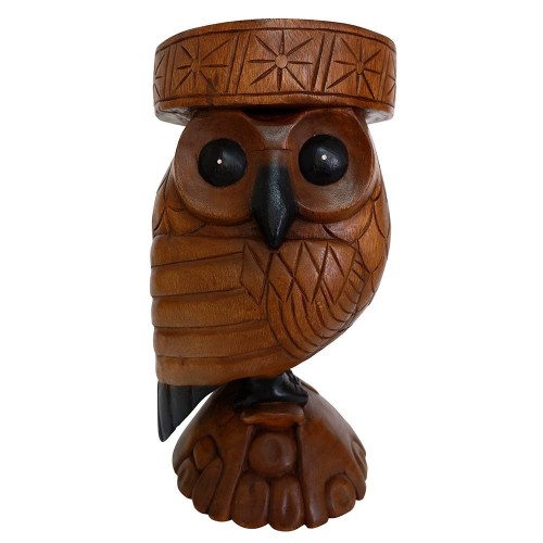 Wooden Carved Owl Stool