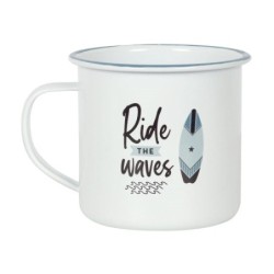 Ride The Waves Emaille Tasse