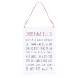 30cm Christmas Rules Metal...